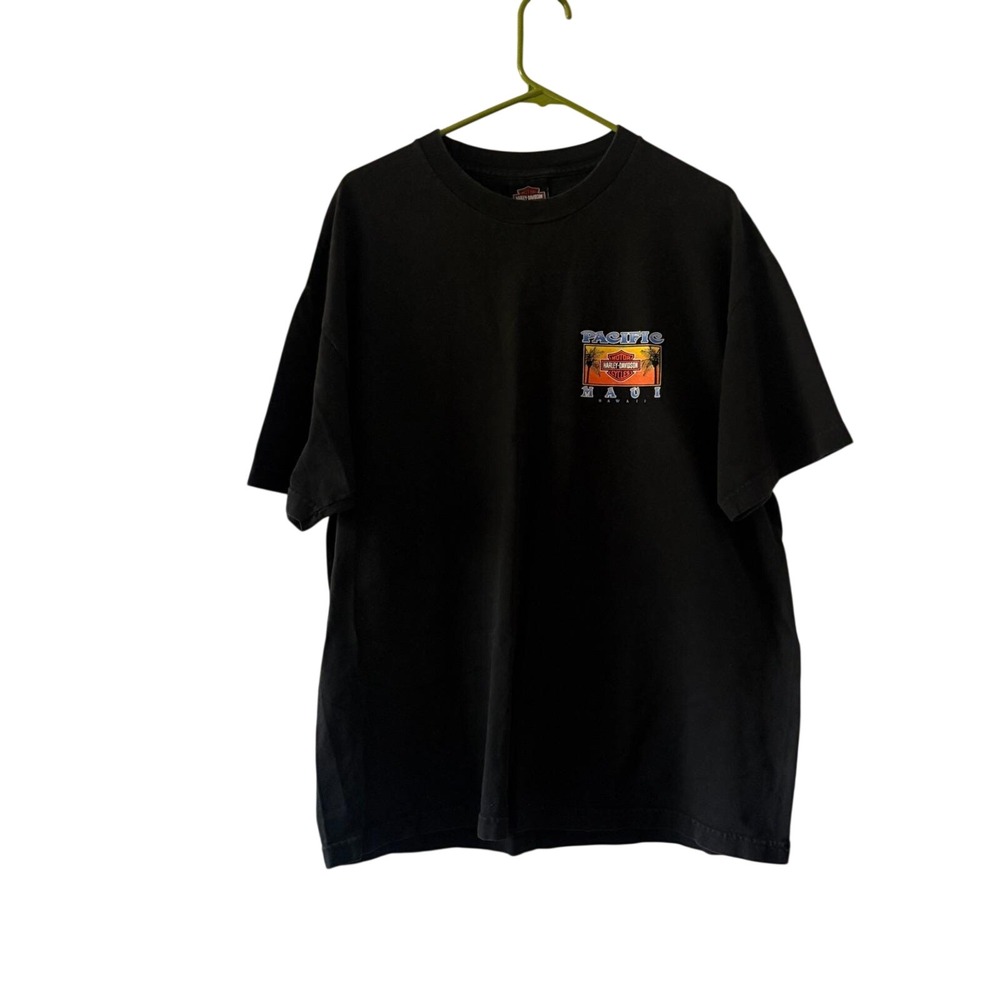 Vintage 1999 Harley-Davidson Pacific Maui Hawaii‎ T-Shirt and Black Mens XL USA